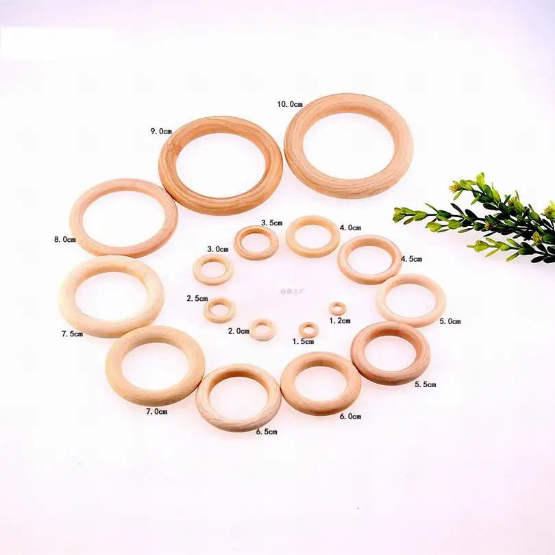 

Wholesale Newly DIY Wooden Beads Connectors Circles Rings Beads Unfinished Natural Wood Lead-Free Beads 1.5CM-10CM