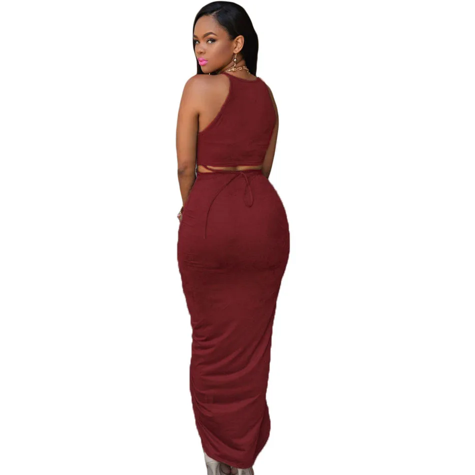 Date-Red-Cotton-Two-Piece-Maxi-Skirt-Set-LC60833-3-2