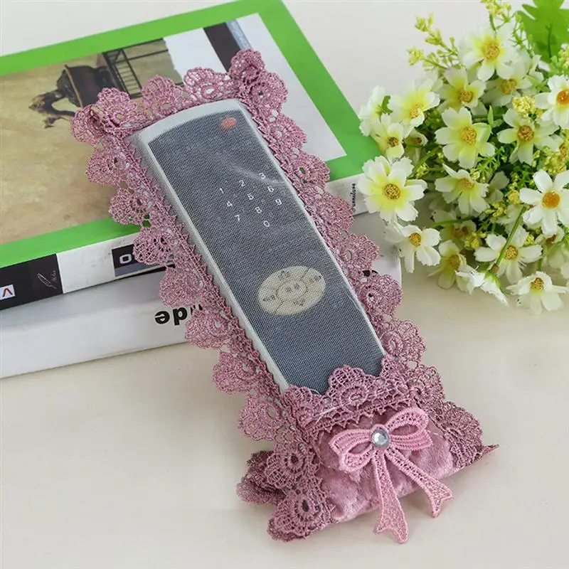 Cover for Remote Cover Fabric Lace Bag Container Holder for Air Conditioning Remote Control Protector Cover 4