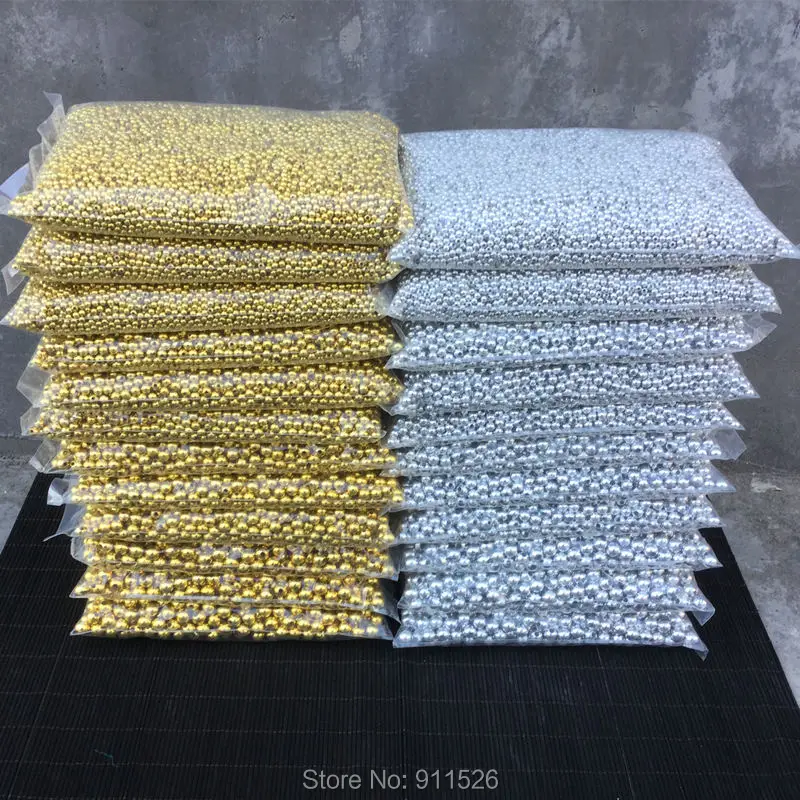 

Sell!!!10 mm 90 PCS.The color of gold and silver round pearl imitation plastic pearl pearl jewelry DIY women