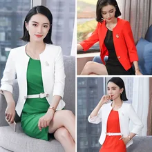 IZICFLY стиль летние женские костюмы с блейзером платье униформа деловой оранжевый Блейзер офисное платье костюм femme плюс размер