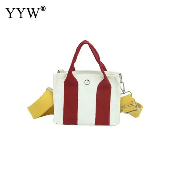 

Women Canvas Handbag Contrast Color Soft Surface Daybags Casual Shopping Bags Green Girl Ladies Hand Bags 2019 New Bolso Mujer
