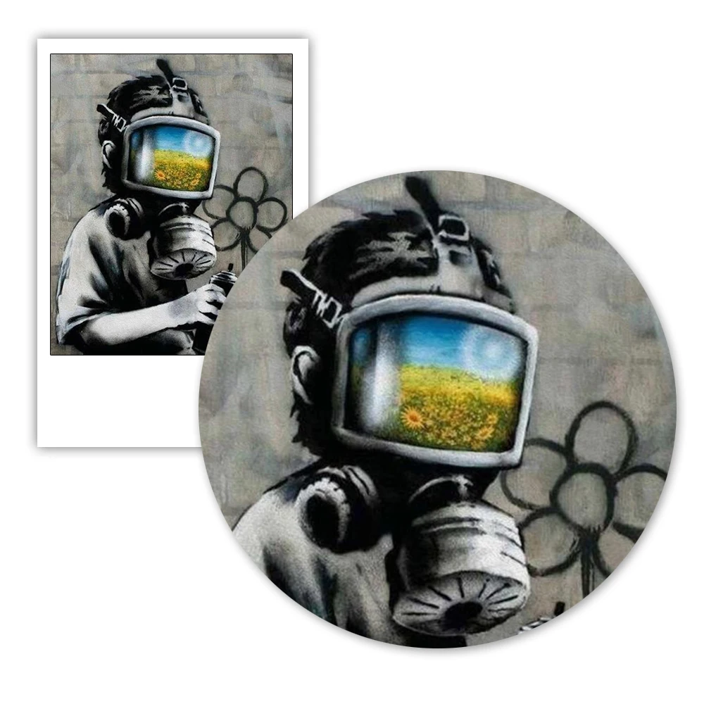 Banksy Canvas 'Gas Mask Boy' 2009 Graffiti - Banksy Store