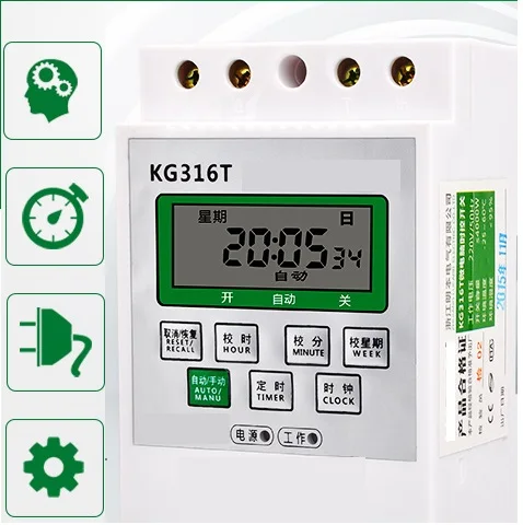 Цифровой таймер ZWET KG316T EVSE контроллер времени зарядки 220 В переменного тока 50 Гц/60