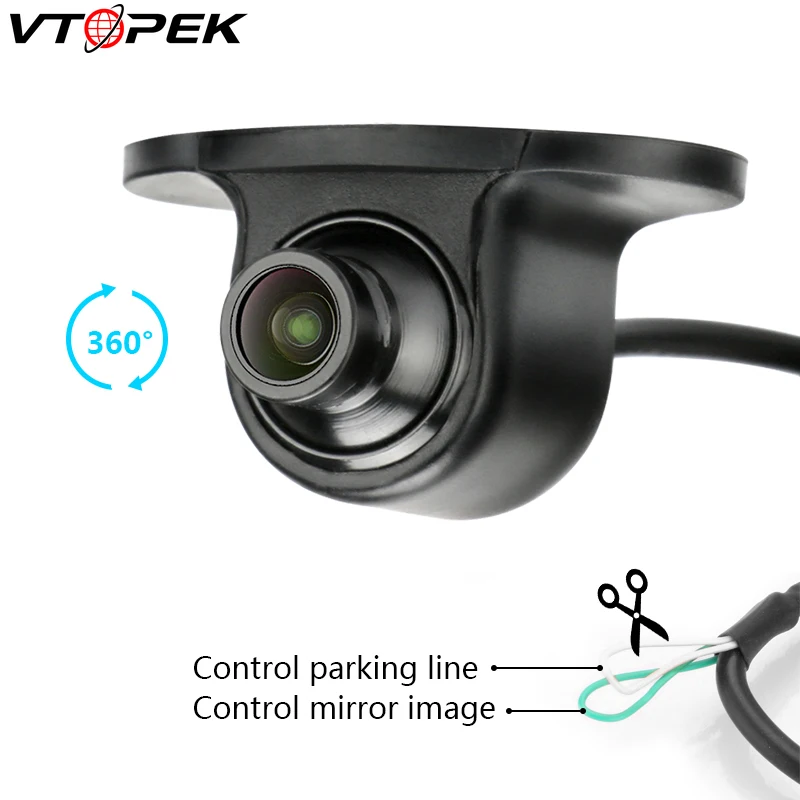 

Mini CCD Coms HD Night Vision 360 Degree Rotation Car Rear View Camera Front Camera Side Reversing Backup Camera Guide Lines