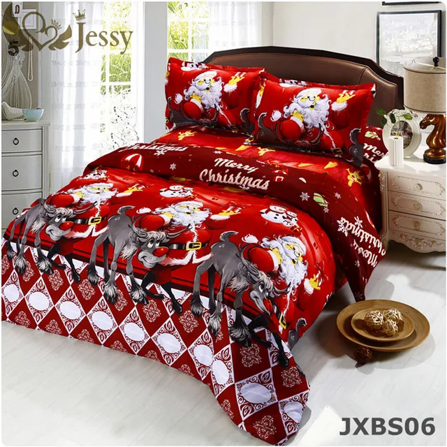 3d bedding sets merry christmas santa claus and gift 4pcs duvet santa claus bed sheets