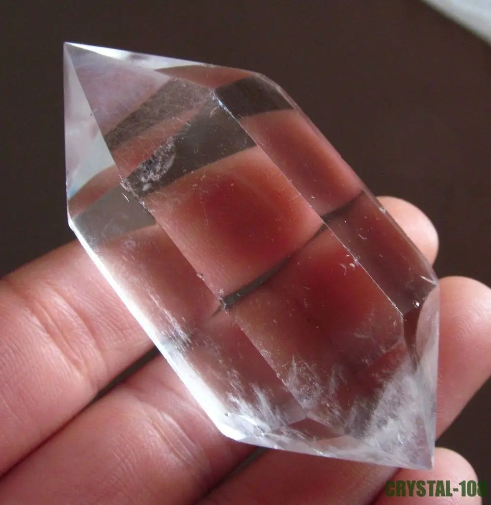 610337+++57g 2.52" natural pure quartz rock crystal double terminated