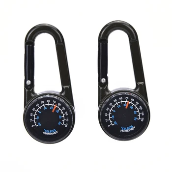 

1 PCS Mini Compass Thermometer Car Styling Accessories Decoration Multifunctional Keychain Hiking Metal Carabiner