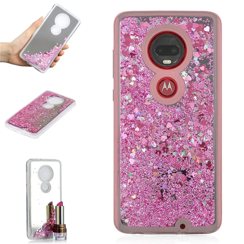 

Dynamic Liquid Quicksand Phone Case For Motorola Moto G7 Plus Fundas Mirror Case Back Cover For Moto G6 G7 Play G7 Power Case