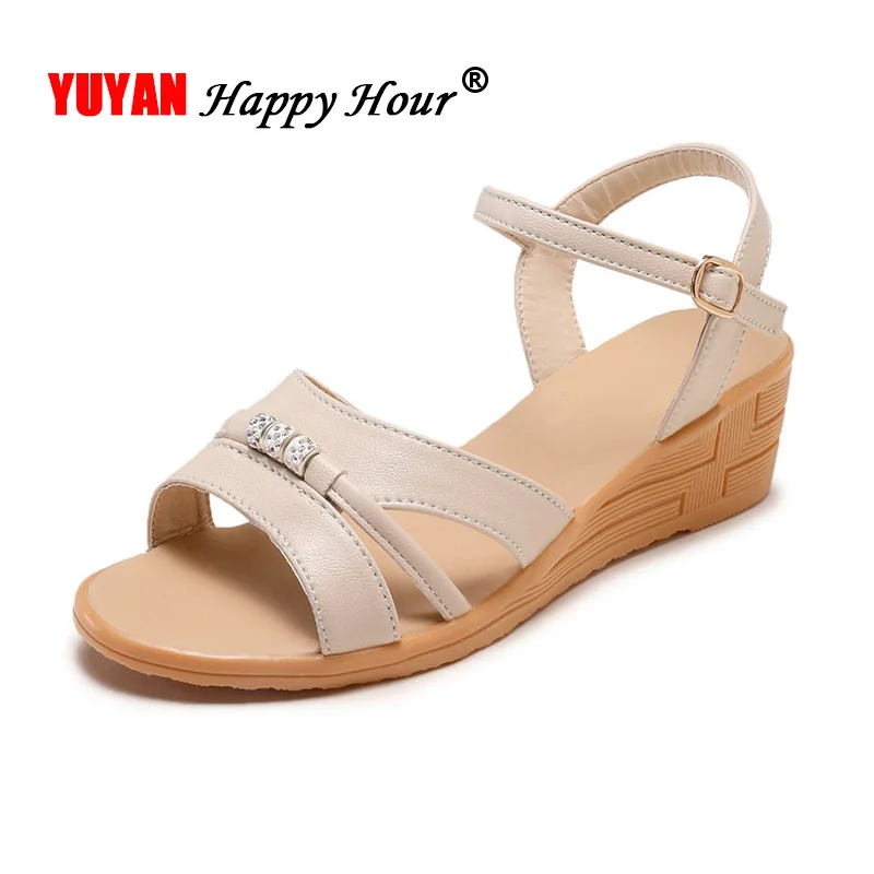 

Wedge Sandals Women Summer Shoes 2019 Elegant Woman Wedges Shoes Middle Heels Summer Casual Ladies Sandals A1220
