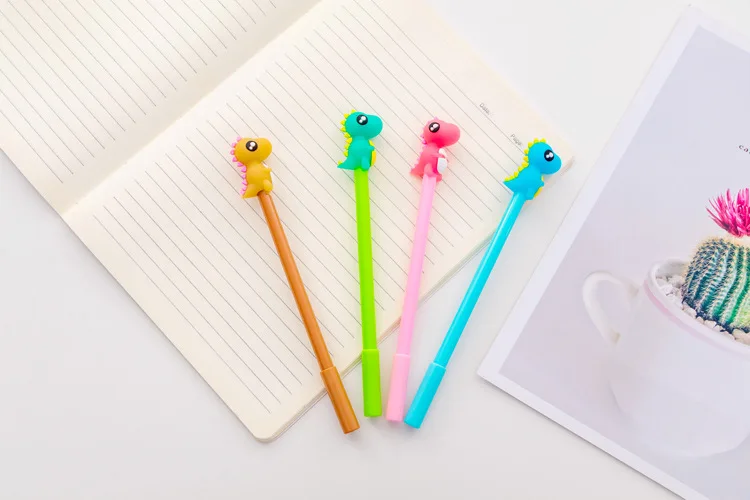 Preta para Escrever Artigos de Papelaria Jonvon Satone Criativo Bonito Colorido Pequenos Dinossauros Neutro Caneta Estudante Atacado 40 Pçs 3 Material escolar e de escritório