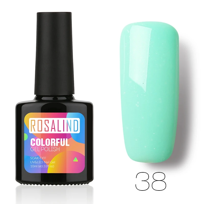 ROSALIND гель 1S P+ черная бутылка 10 мл чистый цвет 58 цветов 31-58 гель лак для ногтей Дизайн ногтей УФ светодиодный гель Макарон стойкий - Цвет: 38