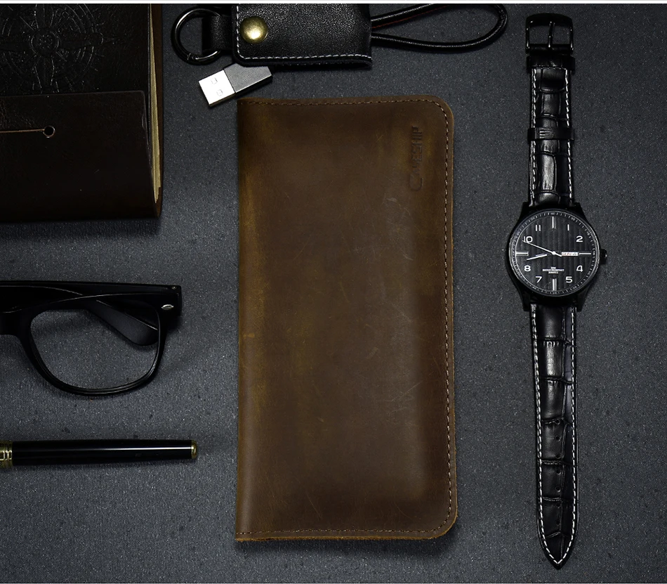 CASESHIP Phone Bag Case 5.5 inch Mobile Phone Universal Geniune Leather Wallet Pouch Card Holder Case For iPhone Samsung Galaxy (15)