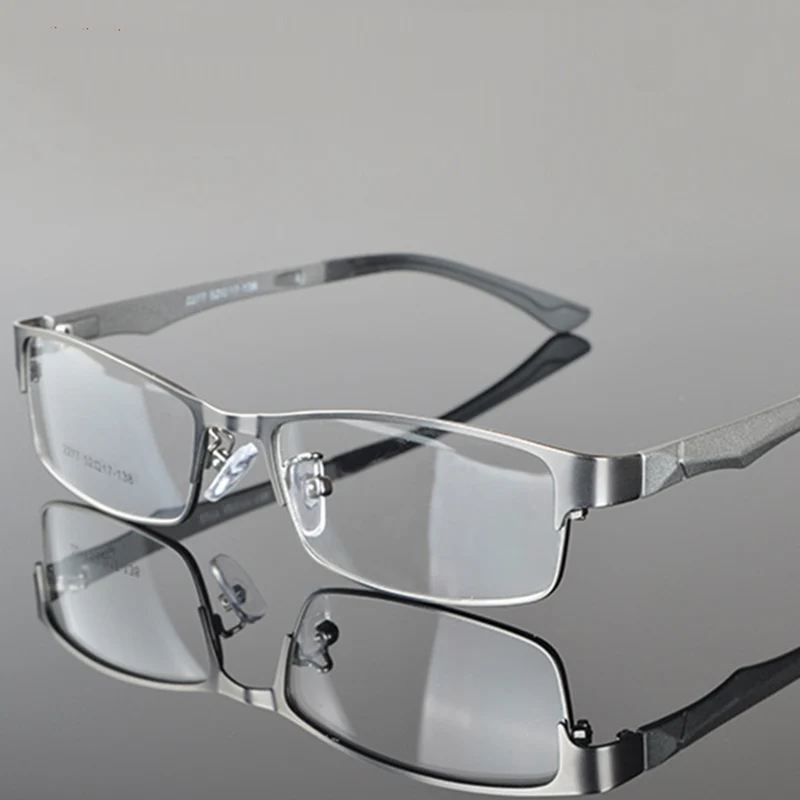 Дизайнерские металлические очки с полной оправой, мужские очки, оптические очки - Цвет оправы: gun
