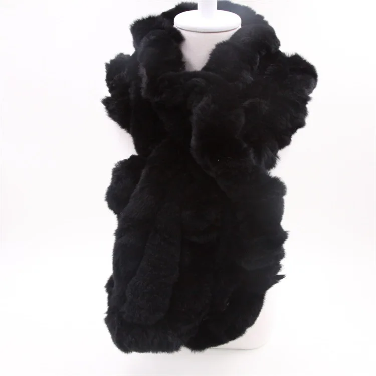 Winter Scarf Women New 2017 Natural Rex Rabbit Fur Scarves Female Thick Warm Genuine Fur Shawl Best Seller (4)