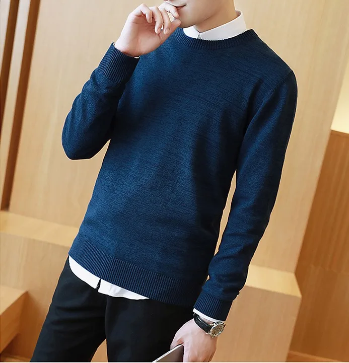 Пуловер мужской моды звезда сплошной свитер мужской бренд теплый Pull Homme повседневные мужские свитера тонкий пуловер 3XL