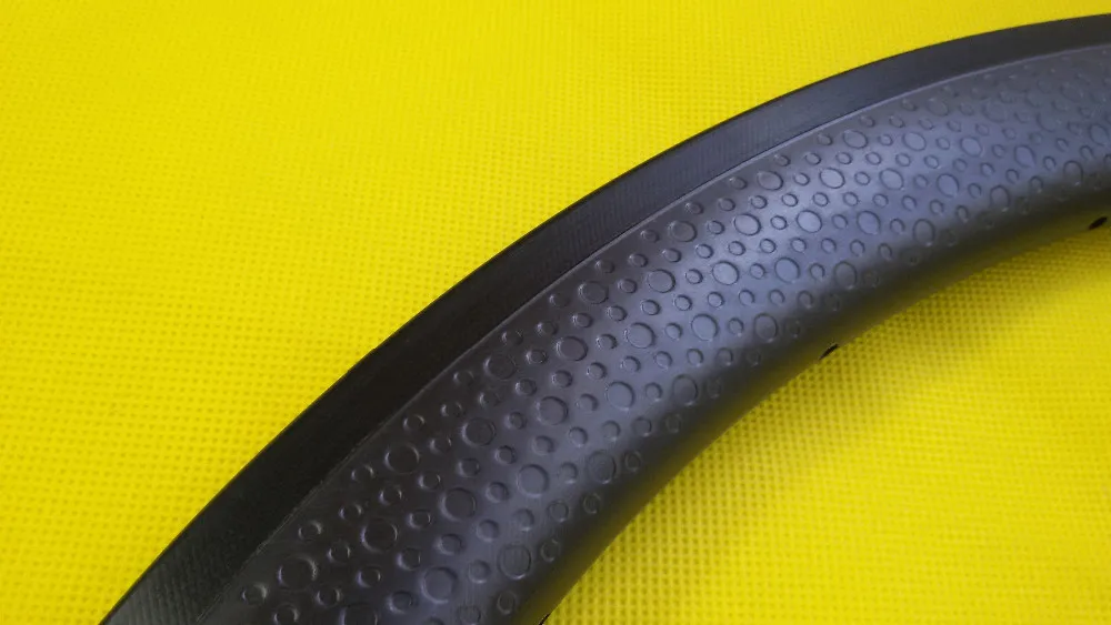Best 700C Dimpled 45mm Tubular Basalt Braking Surface Road Bicycle Carbon Rim 20H 24H 28H 32H 26mm width bike part 5