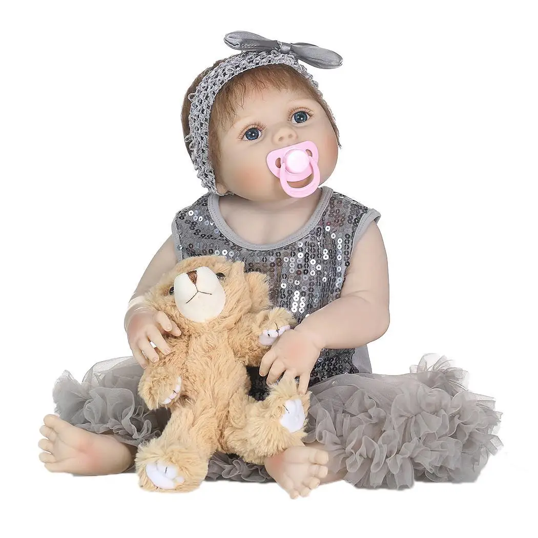 

npk Soft Silicone Newborn Baby Reborn Doll Babies Dolls Lifelike Real Kids Soft Silicone Realistic With Clothes Reborn Baby Doll