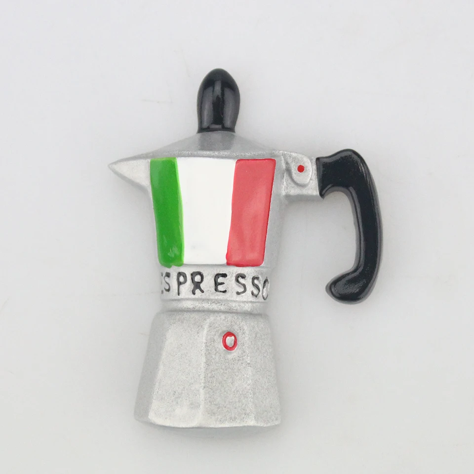 Bitimes Italian Espresso Coffee Maker Handmade Painted 3D Resin Fridge