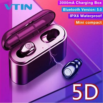 

VTIN TWS Wireless Earphone Bluetooth 5.0 with 2200mAh Charging Box USB Output Hand-free Calling 5D Stereo Headset NFC Earbuds