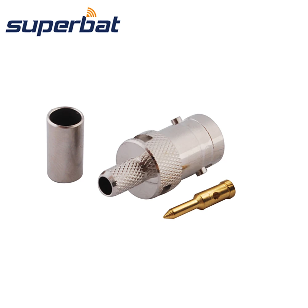 Superbat RP-BNC женский разъем обжимной прямой 50 Ом для кабеля RG58 RG142 LMR195 RG400 | Мобильные