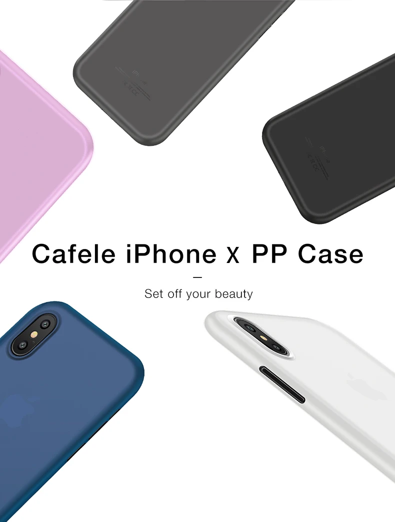 Cafele матовый чехол для телефона для Apple iPhone X чехол PP материал анти-отпечатков пальцев Ультра-тонкий 0,4 мм PP чехол для iPhone X