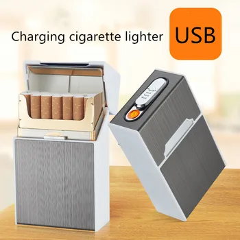 

Cigarette-filled cigarette case with windproof lighter cigarette lighter cigarette accessory function two in one