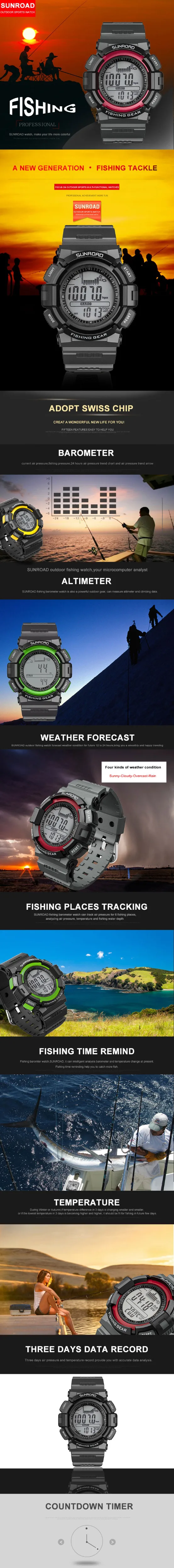 Sunroad fishing barometer watch FR711-FR715 description photo 01