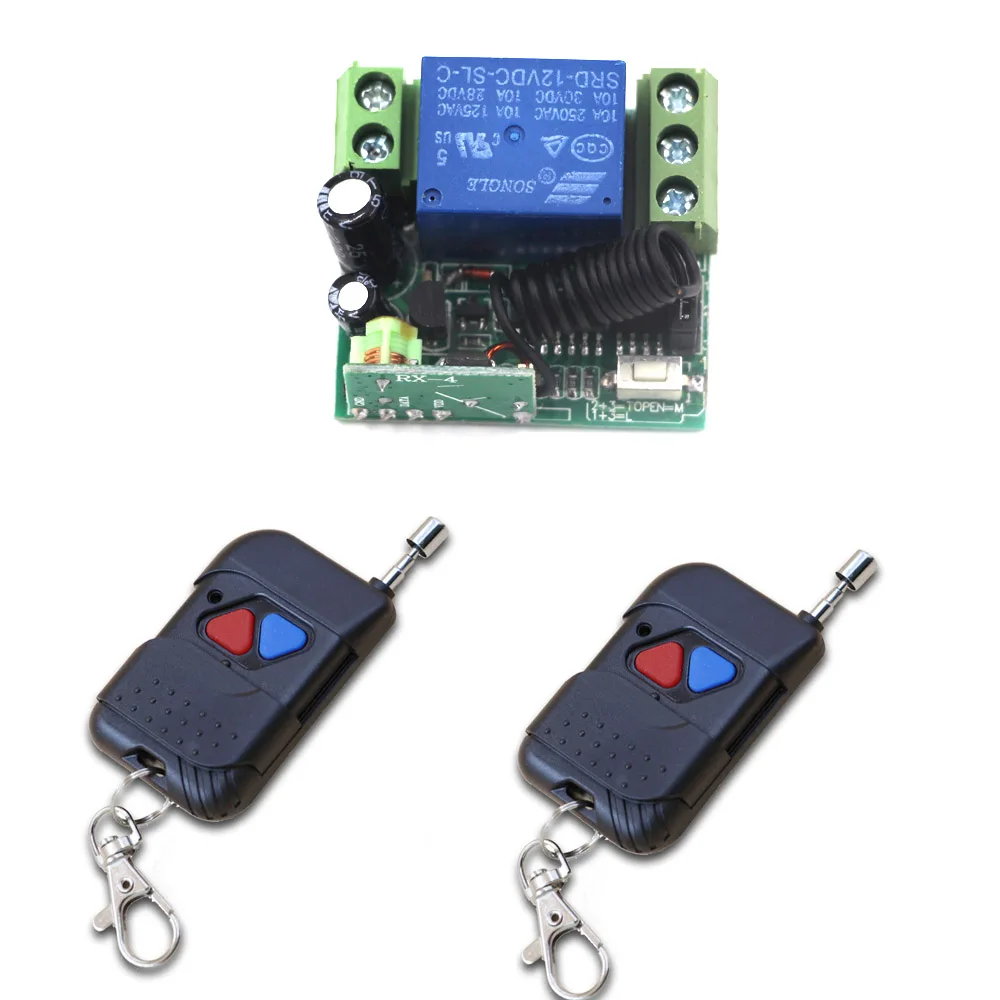 

DC 12V Wireless Remote Control Switch Radio Switch 1CH Relay Receiver + 2 Transmitter Smart Home Switch Learning Code 315Mhz