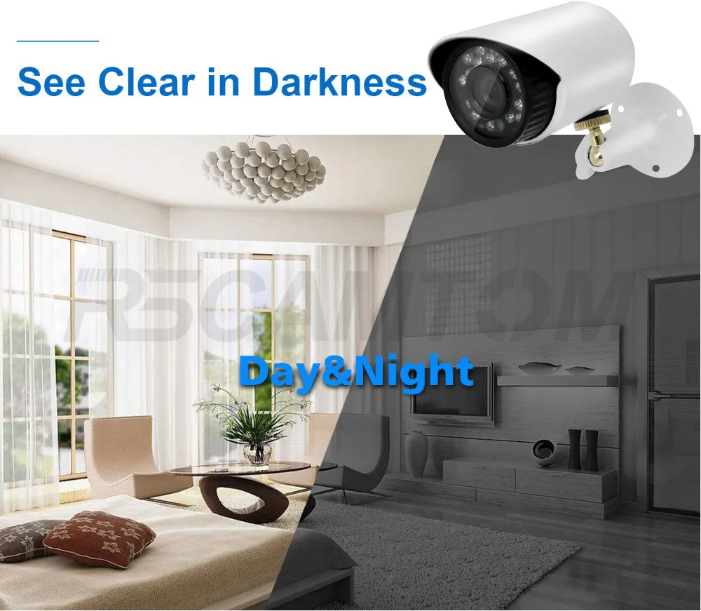 4CH 1.0MP AHD DVR CCTV Camera System 720P Home Security Video MonitorIndoor Outdoor Cameras  Surveillance Kit IR Night Vision (14)
