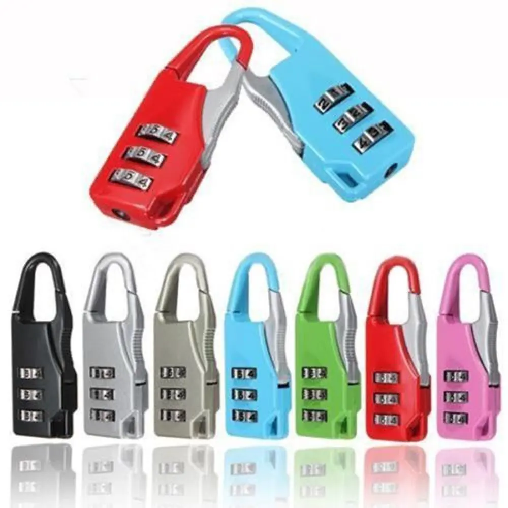 

Dropshipping 5 Colors Hot-Sale New 3 Dial Digit Number Code Password Combination Padlock Security Travel Safe Lock