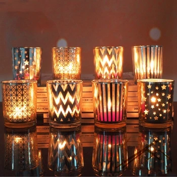 

Mosaic Glass Candle Holders Tealight Votive Cup For Wedding Home Party Decor New