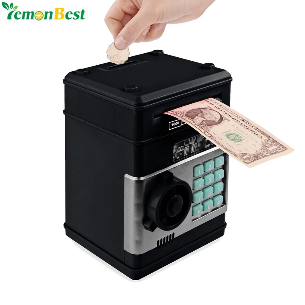 Electronic Piggy Bank ATM Password Money Box Cash Coins