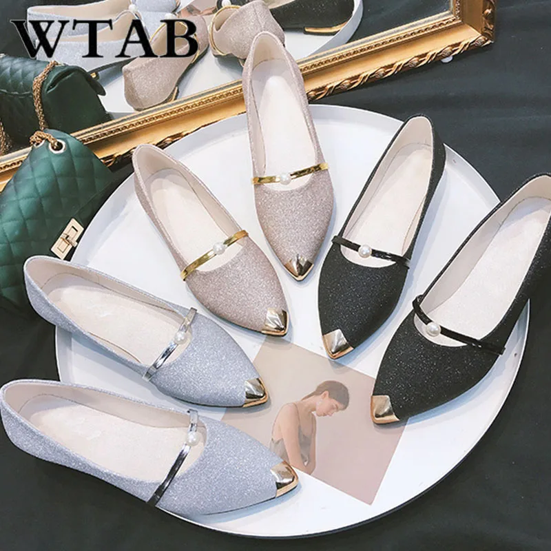 Новинка 2018 повседневная женская обувь WTAB из искусственной кожи с металлическим