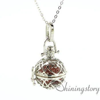 

heart openwork aromatherapy necklace diffuser necklace wholesale perfume jewelry essential oil diffuser jewelry wholesale lava