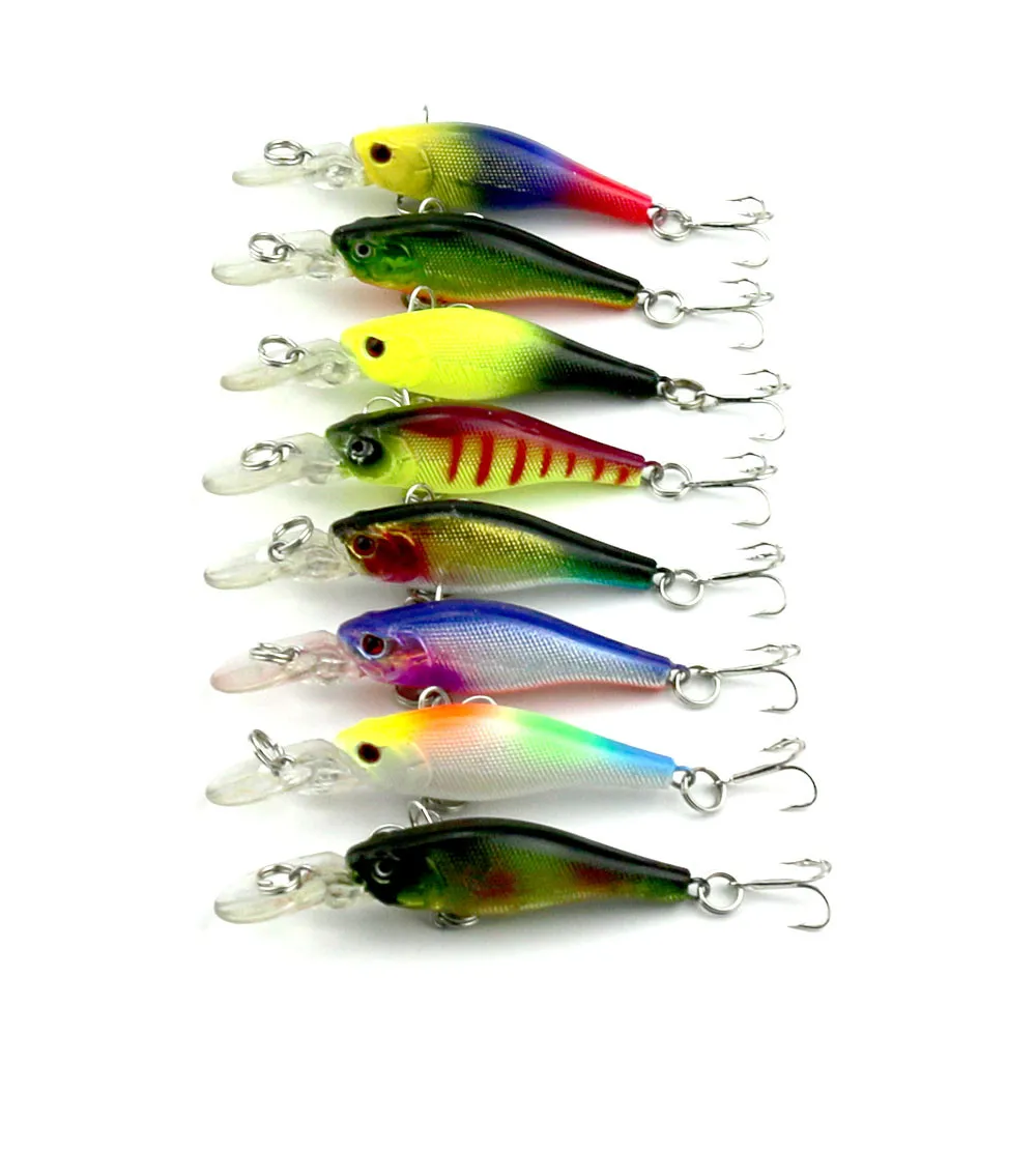 14PCS//Set Random Fishing Lures Minnow Bait Bass Fishing Trout Walleye With Hooks