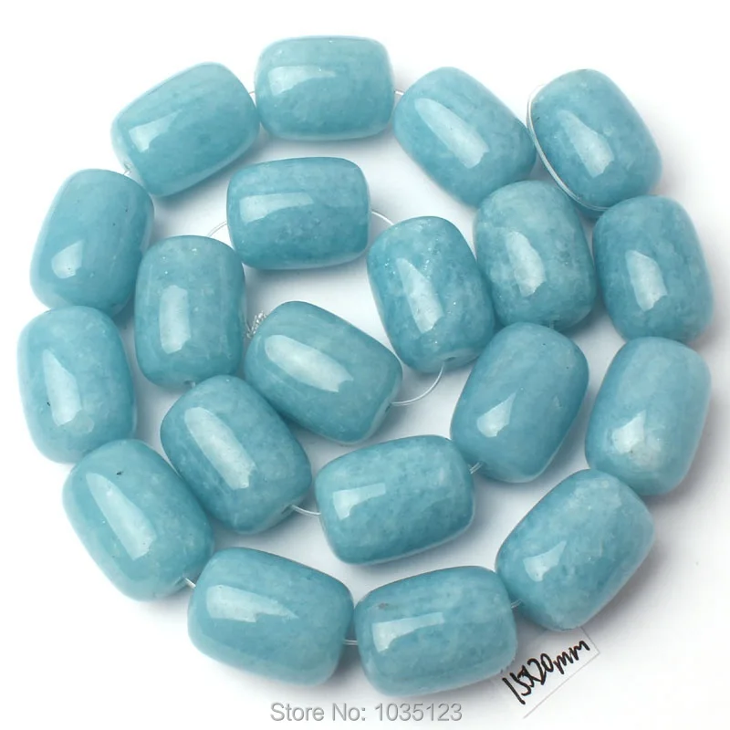 

Free Shipping 15x20mm Natural Light Blue Aquamarines Column Shape Gems Loose Beads Strand 15" DIY Jewellery Making w3011