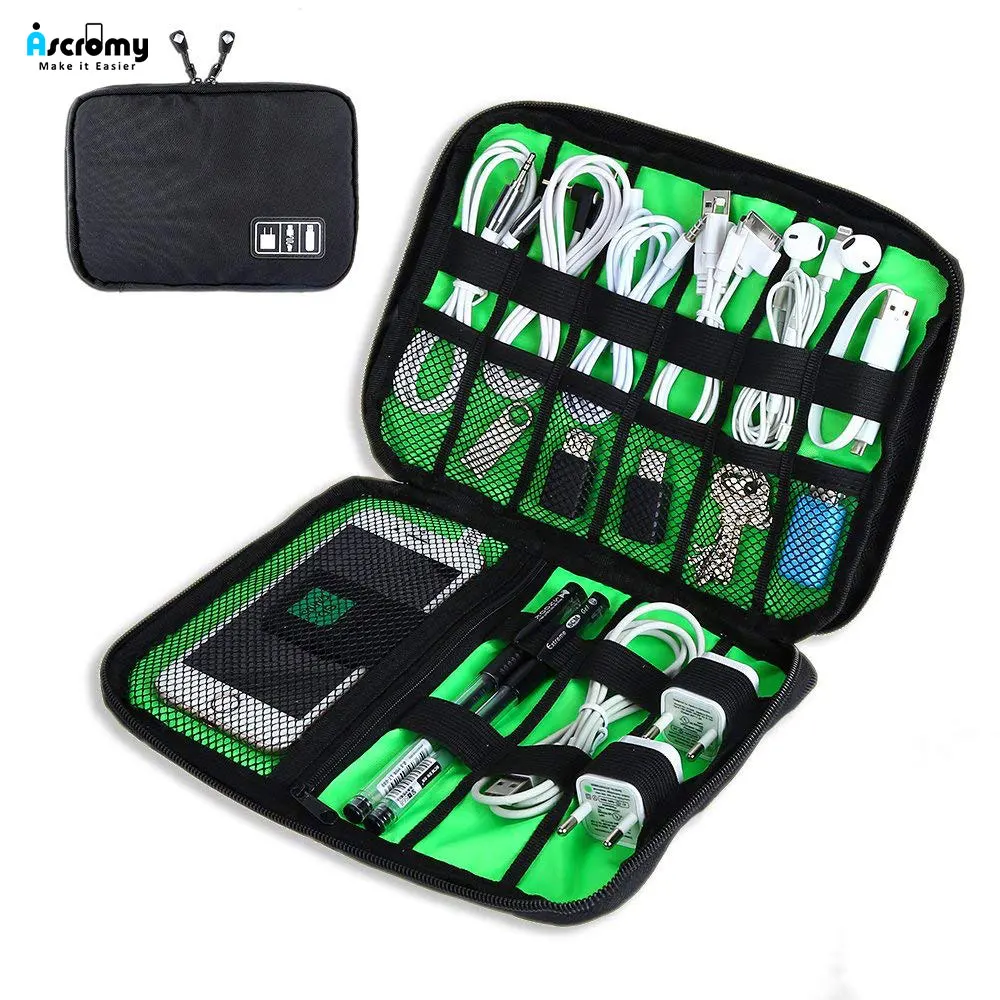 Travel Electronics Cable Organizer Bag Portable Storage Case for Mobile ...