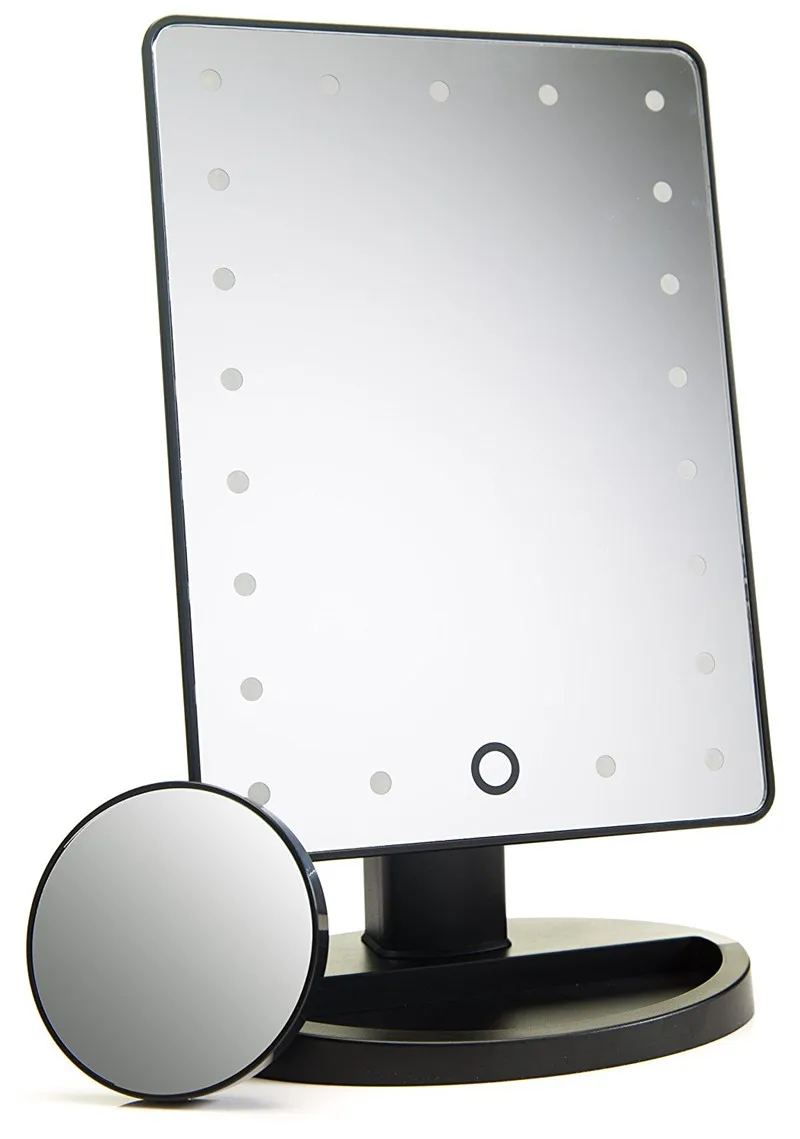 Wrumava 180 градусов вращения Макияж зеркало с светодиодный свет 10X увеличительное зеркало с присосками Чашки косметическое зеркало свет Макияж