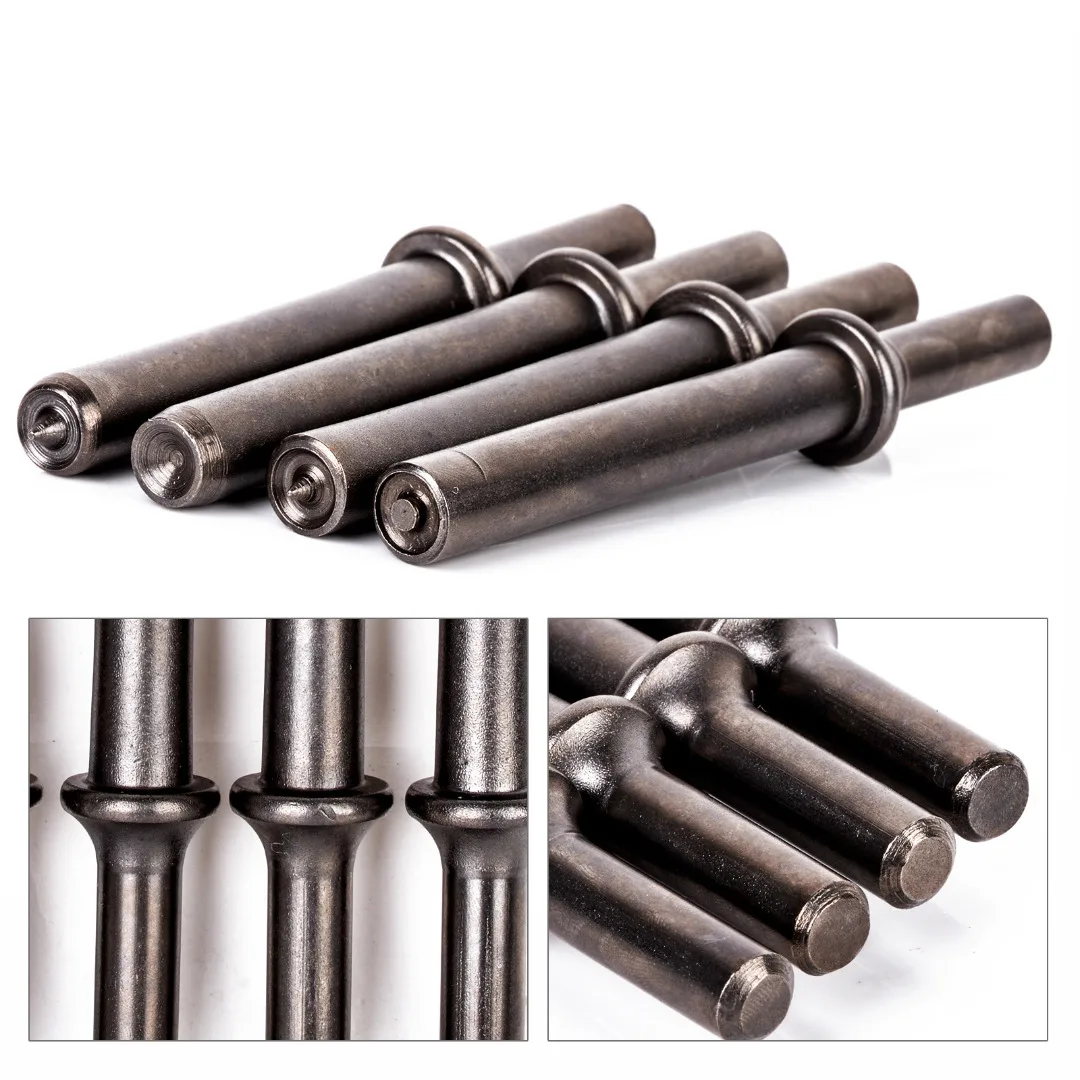 OSSIEAO 3pcs New Air Rivet Hammer Set + 1pc Coupped Bit For Pneumatic Bits 4-5/8" Long