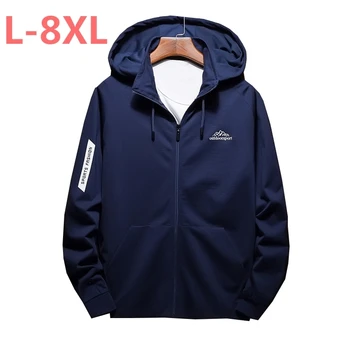 

2018 NEW 8XL 7XL Jacket Spring Autumn Men hooded Coat male Casual Style Waterproof Lightweight Windbreak Men Clothes masculina