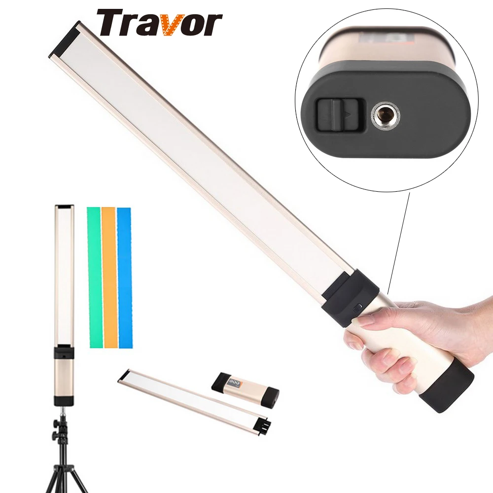 

Travor New arrival LA-L2 led video light 98 LED adjustable Color Temperature with three Color Filters rechargeable 18650 battery