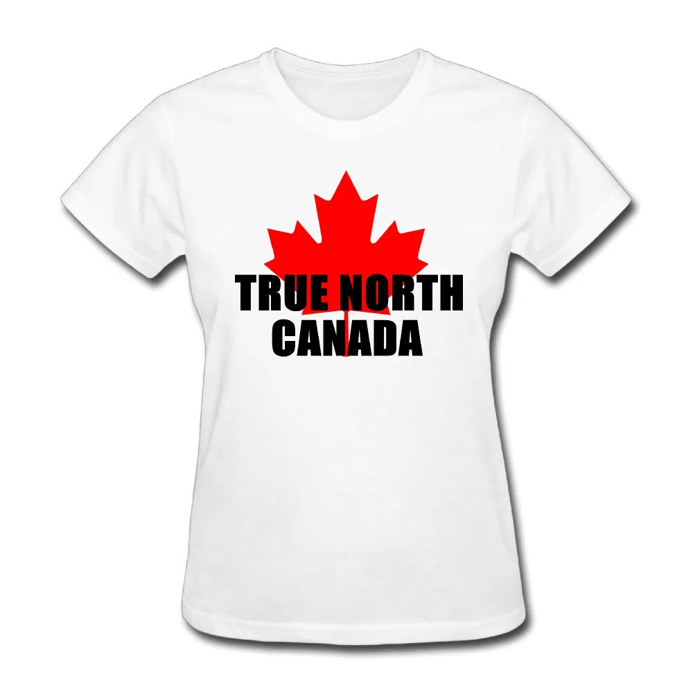 Factory Sale T Shirts Women 2017 true north Canada flag