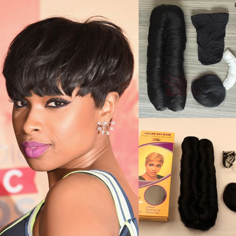 New Arrival Cheap Pixie Cut Short Human Hair Weave Unprocessed 28 Pieces Weave for African Americans