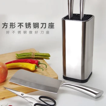 

Creative Kitchen Knife Holder Storage Stainless Steel Knife Block Stand for Knives Large Capacity Multifunctional Tool Holder