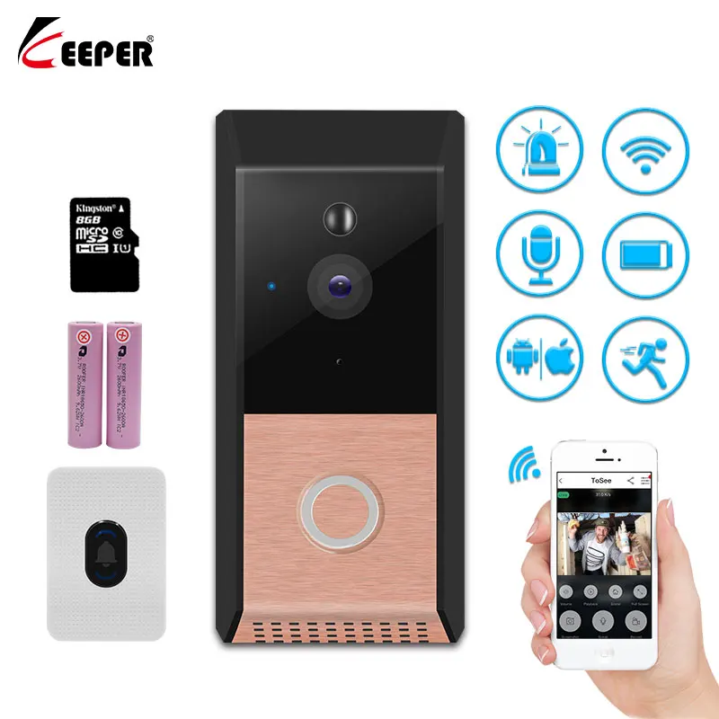 

Wireless Video Door Phone HD PIR WIFI Doorbell Intercom 720P IP Camera Battery Power Audio SD Card Slot Outdoor Security 3