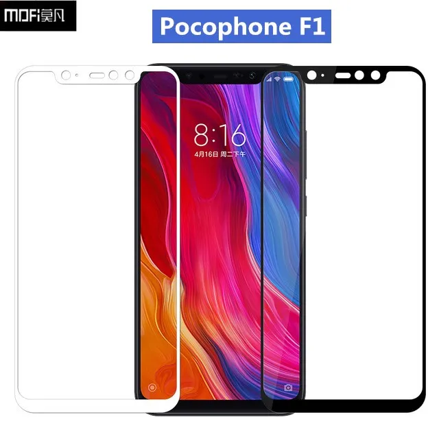 Pocophone F1 Glass Tempered MOFi Original Poco F1 Screen Protector Protective Film Full Cover Xiaomi Pocophone F1 Tempered Glass