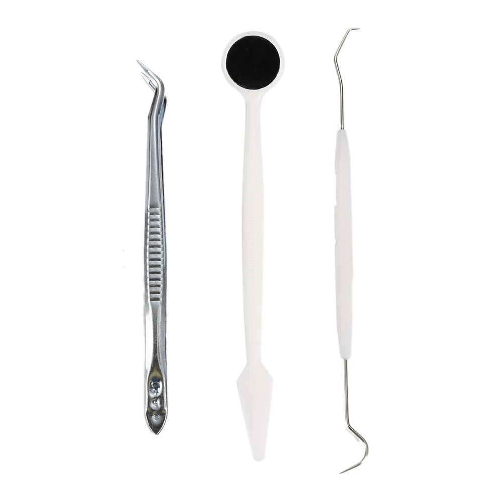 Стоматологическое зеркало из нержавеющей стали, стоматологический стоматолог, подготовленный набор инструментов, зонд, набор для ухода за зубами, пинцет, мотыга, серповидный скалер