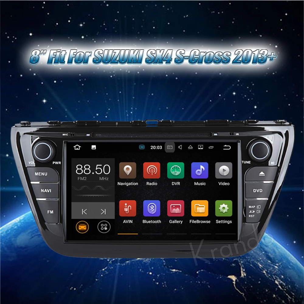 Cheap Krando 8" Android 8.0 car navigation multimedia system for SUZUKI SX4 S-CROSS 2013+ audio radio gps dvd player WIFI 3G DAB+ 1