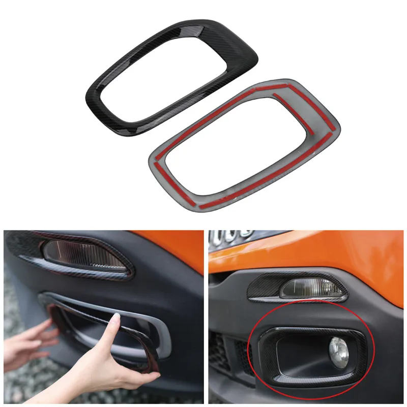Fog Light Day Running Light Frame Bezel Grille Trim Rearview Mirror Cover Rain Eyebrow Sticker For Jeep Renegade 2015 2016 2017 (14)